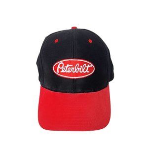 Peterbilt Truckers Ball Cap Hat Black and Red